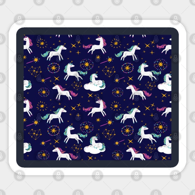 Unicorn Pattern Sticker by DragonTees